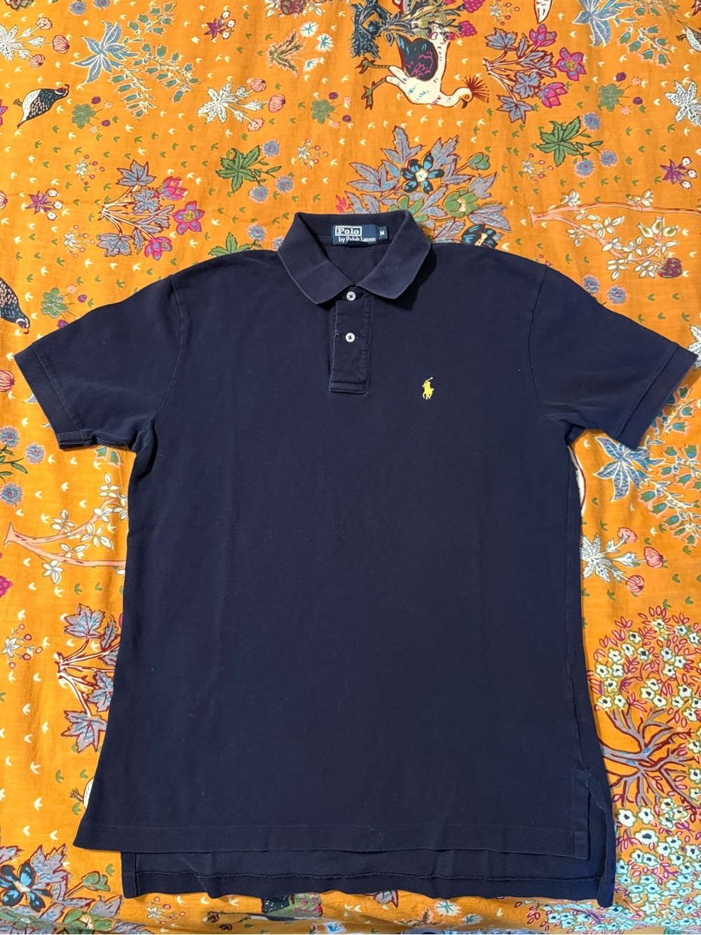 Ralph Lauren Navy Polo with Yellow Pony Logo